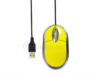 1 New Yellow Mini USB 3D Optical Mouse for Computer Notebook Laptop Tablet