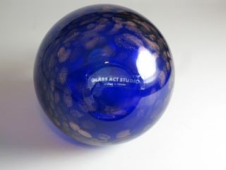 Glass Act Studio Cobalt Copper Dichroic Perfume Bottle 3 3 8" Tall