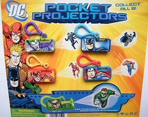 DC Superhero Figure Mini Flashlight Projectors Set of 8 with Batman Superman Etc