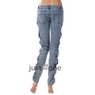 Fashion Sexy Women Ladies Girls Bowknots Cutout Ripped Hollow Jeans Trousers New