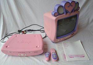 Disney Pink Princess 13 inch Television TV DVD Player w Both Remotes Manuals