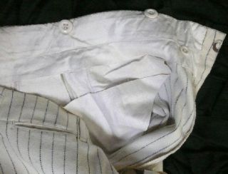 Orig Vtg 1910ISH Edwardian Mens Summer Cream Navy Pinstripe Wool 2pc Sack Suit