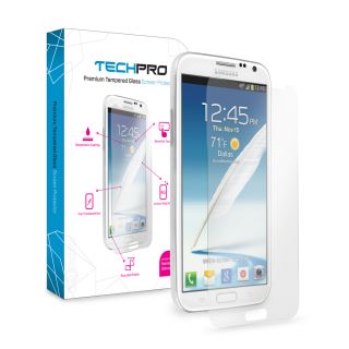Techpro Premium Tempered Glass Screen Protector for Samsung Galaxy Note 2 II New