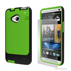 Black Neon Green Inflex Protector Cover Case Screen Protector for HTC One M7