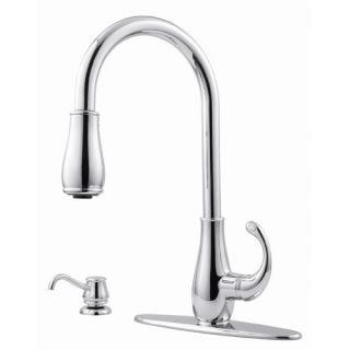 Price Pfister Treviso One Handle Centerset Pull Out Kitchen Faucet with Soap Dispenser