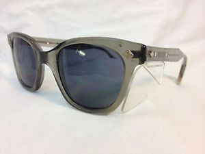 Vintage Bouton USA Safety Glasses Gray Lenses 50 18 Side Shields Sunglasses