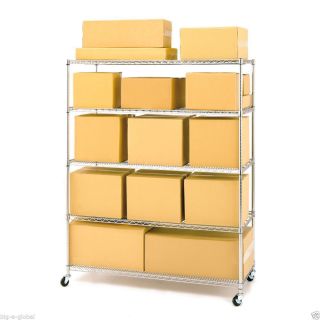 NSF Industrial Commercial Garage Chrome Metal Storage Wire Shelving Rolling Rack