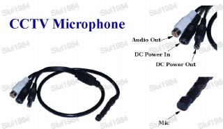 Mic Audio Mini Spy Hidden Microphone with DC Output for CCTV Security Camera DVR