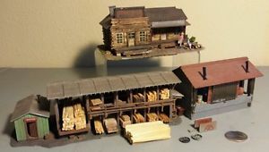 HO Scale Small Building Lot Lumber Yard Office House Train Raildroad Kit Wood