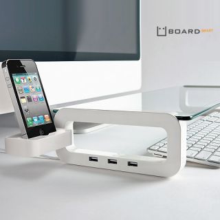•U Board Smart• Monitor Laptop Keyboard Stand Cup Phone Holder 3 Port USB Hub