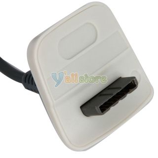 2 x 4800mAh Ni MH Battery Pack Charger Cable for Xbox 360 Controller White