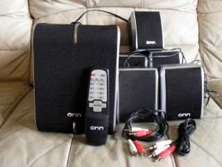 ONN Surround Sound System Remote Control 1 Large Speaker 5 Small Collection