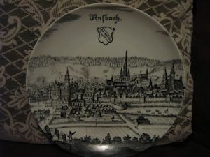 Altenkunstadt Porcelain Wall Plate of Ansbach Germany