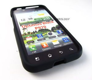 Black Rubberized Hard Snap on Case Cover Sprint LG Marquee Phone Accessory