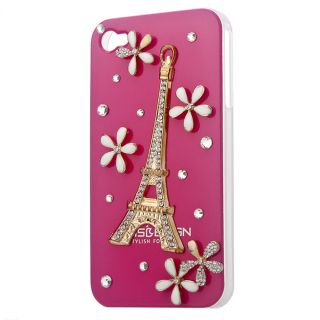3D Bling Crystal Rhinestone Eiffel Tower Case Cover for Apple iPhone 4 and 4S