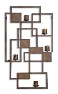 Geometric Rectangle Wall Mount Candle Holder Sculpture