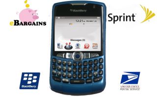 New Rim Blackberry Curve 8330 Blue Cell Phone Sprint