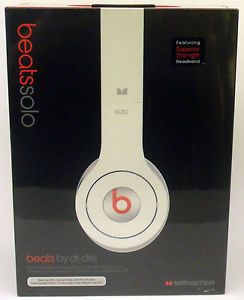 Monster Beats Solo by Dr Dre ControlTalk Headphones on Ear White Brand New