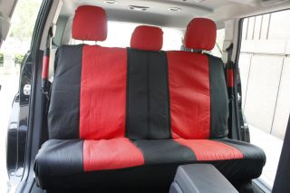 23pc Full Set Red Black Auto Van Seat Covers Buckets Bench Wheel Head Belt Pads