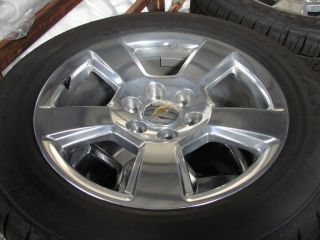 4 2014 20" Silverado Tahoe Avalanche 5 Spoke Polished OE Wheels Goodyear Tires