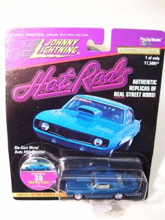 NIP Johnny Lightning Hot Rods 1969 Pro Street Camaro Diecast Blue Limited Ed