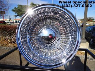 13" inch Chrome Player Wire Wheels Deep Dish Reverse 100 Spoke Rims New Low Low