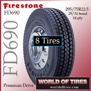 8 Tires Firestone FD690 295 75R22 5 22 5LP Tires 22 5 Semi Truck Tires 22 5 LP