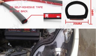 120" Car Door Rubber Edge Trim Universal Seal Strip Free 3M Adhesive D15MM