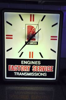 Vintage Original Tecumseh Engines Transmissions Light Up Sign and Clock
