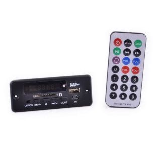 1 0" LED Car  Player Module w FM USB Mini USB SD Remote Controller Black