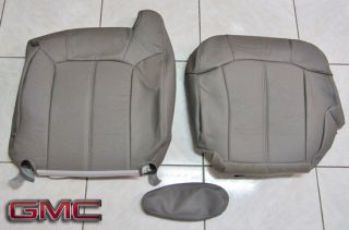 99 02 GMC Sierra 2500 HD 1500 HD SLT Driver Complete Leather Seat Cover Gray