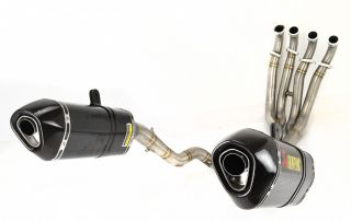99 07 Hayabusa Akrapovic Racing Exhaust w Dual Hexagonal Mufflers Carbon Fiber