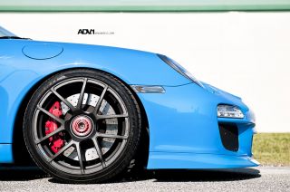 4 New Black ADV1 Forged 19 inch Porsche 911 Center Lock Wheels Turbo C4S GT3 GT3