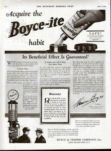 1925 Boyceite Engine Gas Pump Globe Visible Pump Car Ad