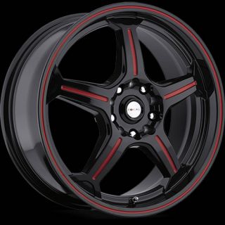 17x7 5 Black Red Focal F 01 172 Wheels 5x100 5x4 5 42 Audi TT