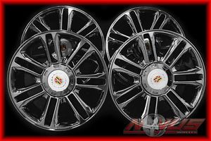 New 22" Cadillac Platinum Escalade Chevy Tahoe GMC Black Chrome Wheels Tires 20