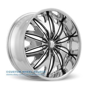 18" Velocity VW820 Chrome Wheel and Tire Package Rims Kia Lexus Lincoln Mazda