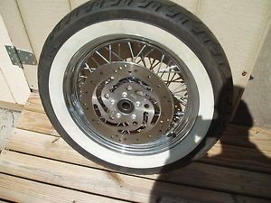 Harley Rear Spoke Wheel w Wide Whitewall Dunlop 402 Tires