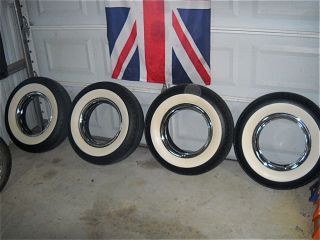 4 Vintage Gangster Wide White Wall Tires 6 70 x 15"  Polyglass Old School