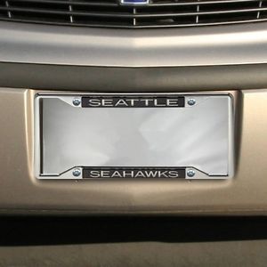 Seattle Seahawks Glitter License Plate Frame Black