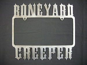 Boneyard Creeper License Plate Frame Hot Rat Rod Kustom Lowrider Voodoo Leadsled