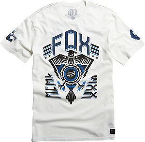 Fox Racing Strike Brigade Mens Short Sleeve Premium T Shirt Vintage White