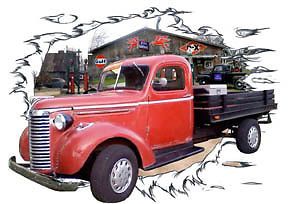 1939 Red Chevy Flat Bed Truck Custom Hot Rod Garage T Shirt 39 Muscle Car Tee'S