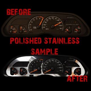 Chevy Camaro 90 92 Polished Stainless Custom Speedometer Dash Gauge Bezel Trim