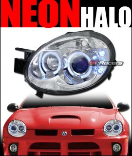 Chrome DRL LED Halo Rims Projector Head Lights Lamps Signal 2003 2005 Dodge Neon