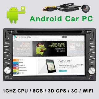 Android Double 2 DIN 3G WiFi Car GPS DVD Player BT Stereo Radio iPod RDS 6 2inch