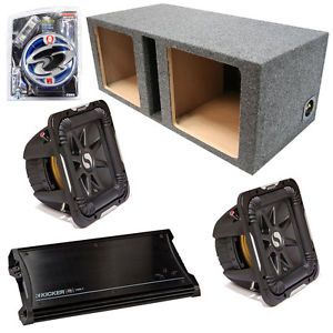 Kicker Car Audio Dual 15" S15L7 L7 Square Ported Speaker Sub Box ZX1500 1 Amp