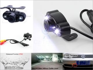 Night Vision 2 LED Car Front View Forward Camera for Car Monitor Non Mirror IMG