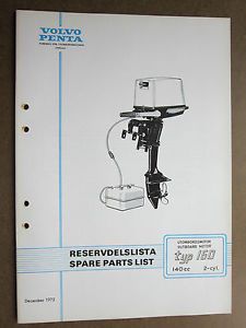 Volvo Penta Outboard Motor Type 150 Model 140cc 2 Cyl Spare Parts List Manual