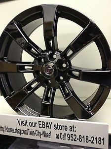 22 inch Black Chrome PVD Cadillac Escalade OE Factory Wheels GM Accessory Rims